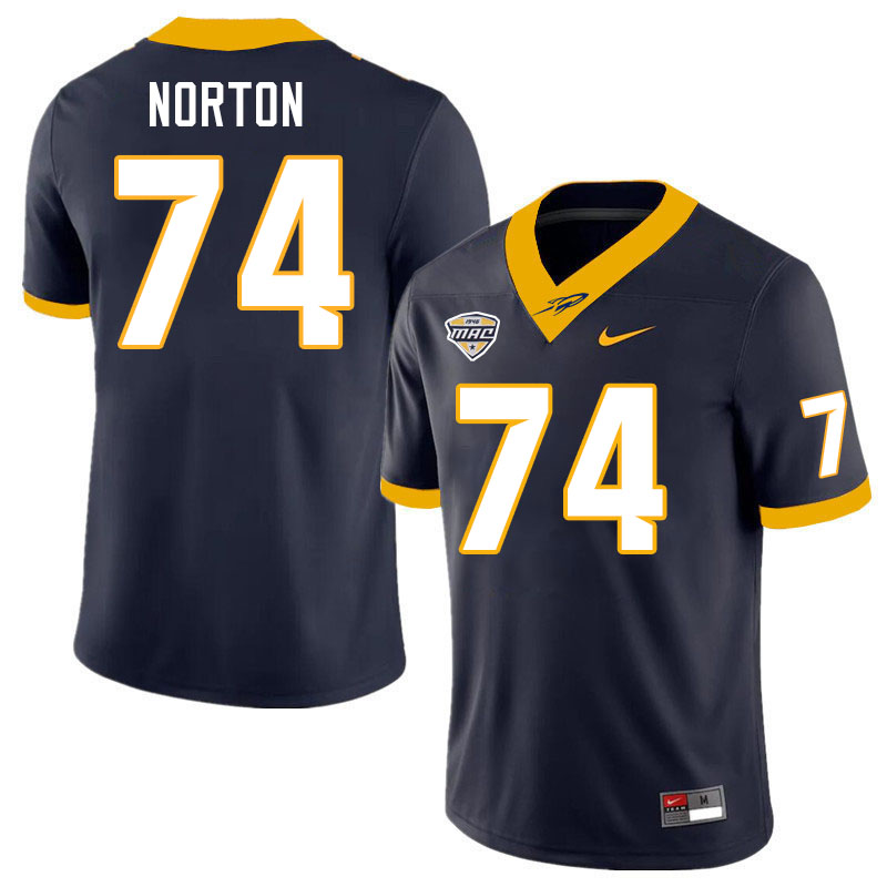 Toledo Rockets #74 Storm Norton College Football Jerseys Stitched Sale-Navy